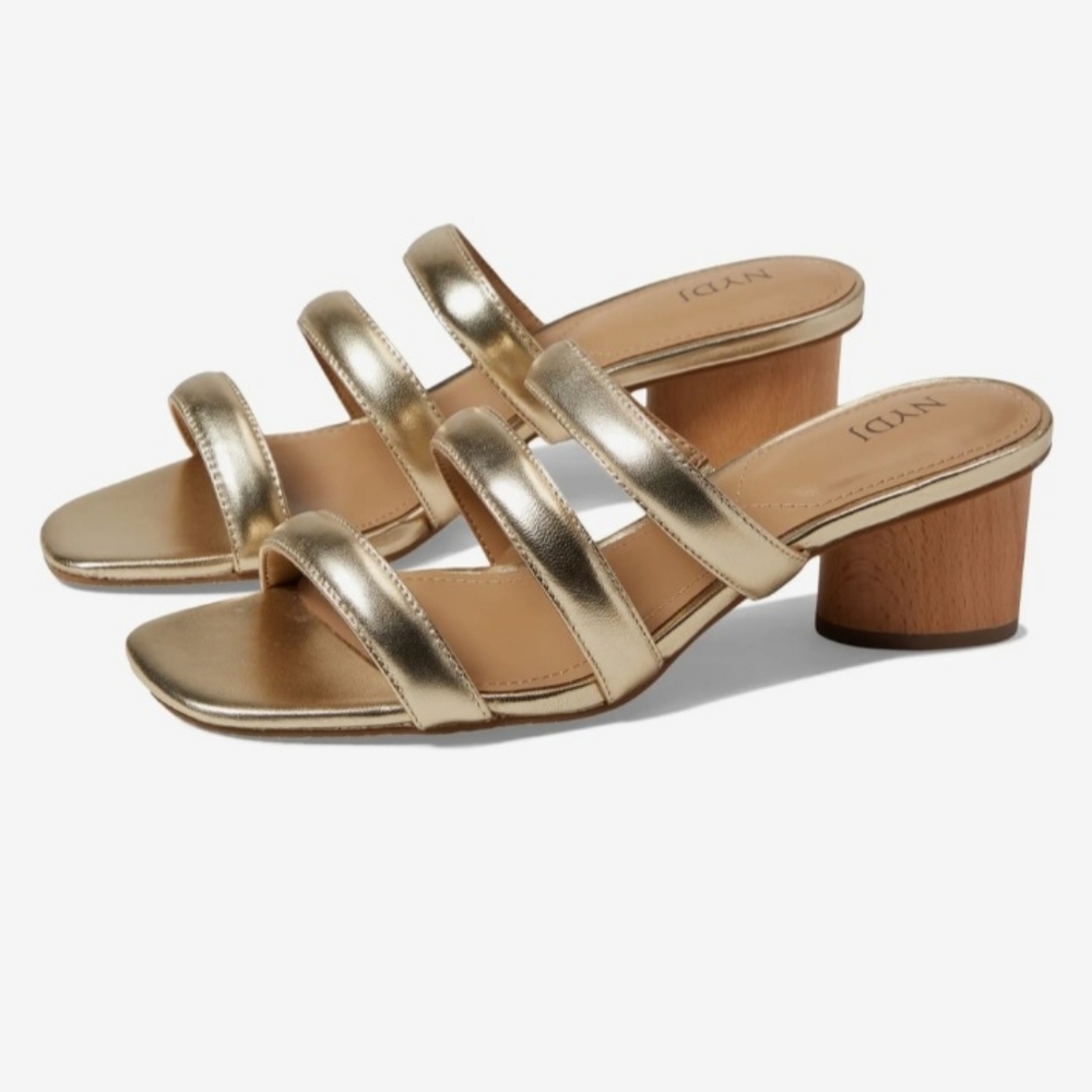 NYDJ NEW Giacomo Gold Metallic Slip On Sandal Shoe Size 10